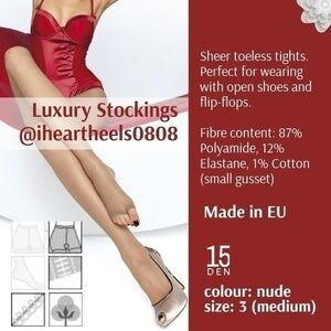 Luxury Sheer Toeless Tights Pantyhose 3 medium